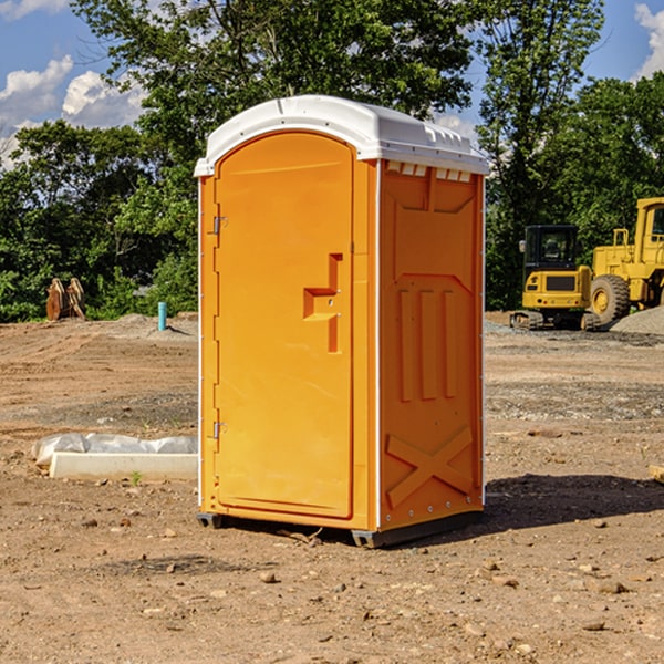 how often are the porta potties cleaned and serviced during a rental period in Eaton